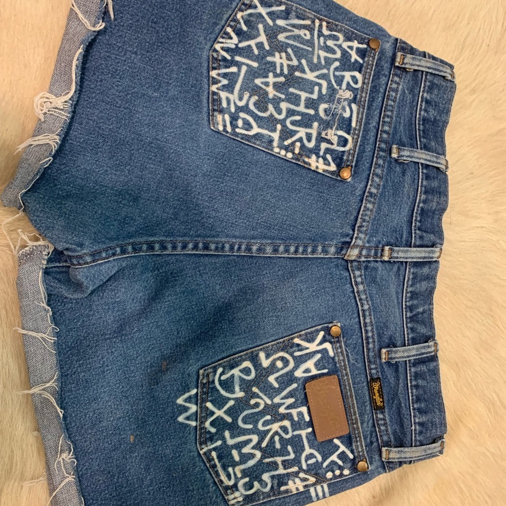 Wrangler Blue Jean Shorts with White Accents